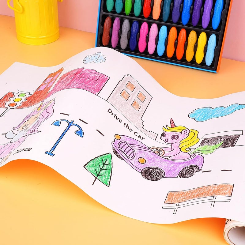 Y plus+ Children Drawing Roll, Coloring Paper Roll for Kids, 120 x 11.8 Inch Sticky DIY Painting Drawing Paper Rolls for Toddler, Kids' Gift, Party Activities, Wall Coloring Paper Stickers - Unicorn - Image 2